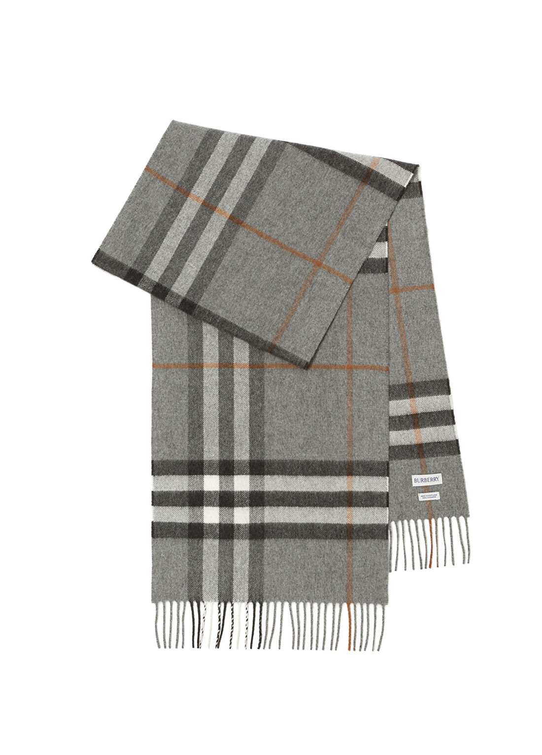 Burberry Check Gri Kaşmir Kadın Atkı