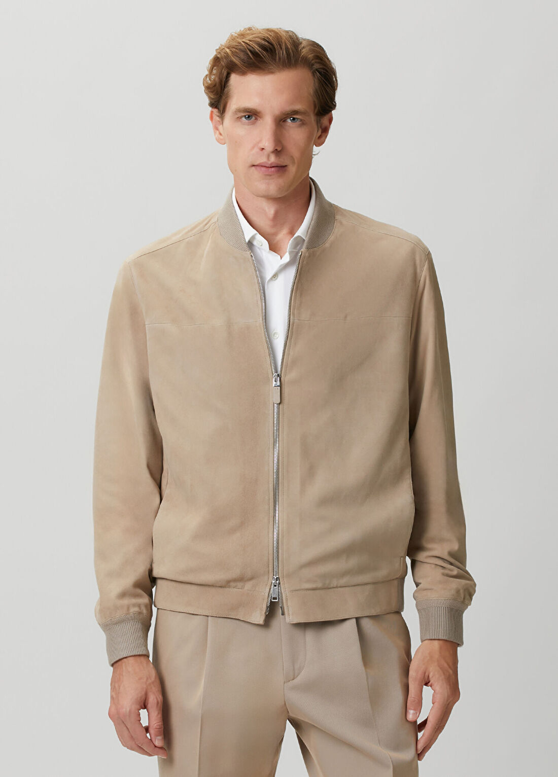 Zegna Bej Süet Ceket