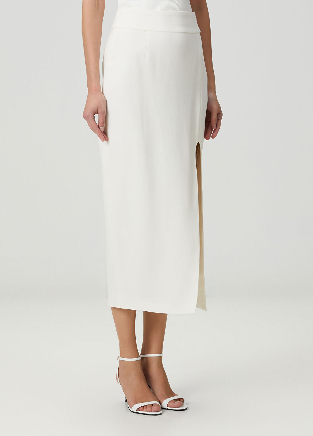 Victoria Beckham Fildişi Midi Etek görsel 2