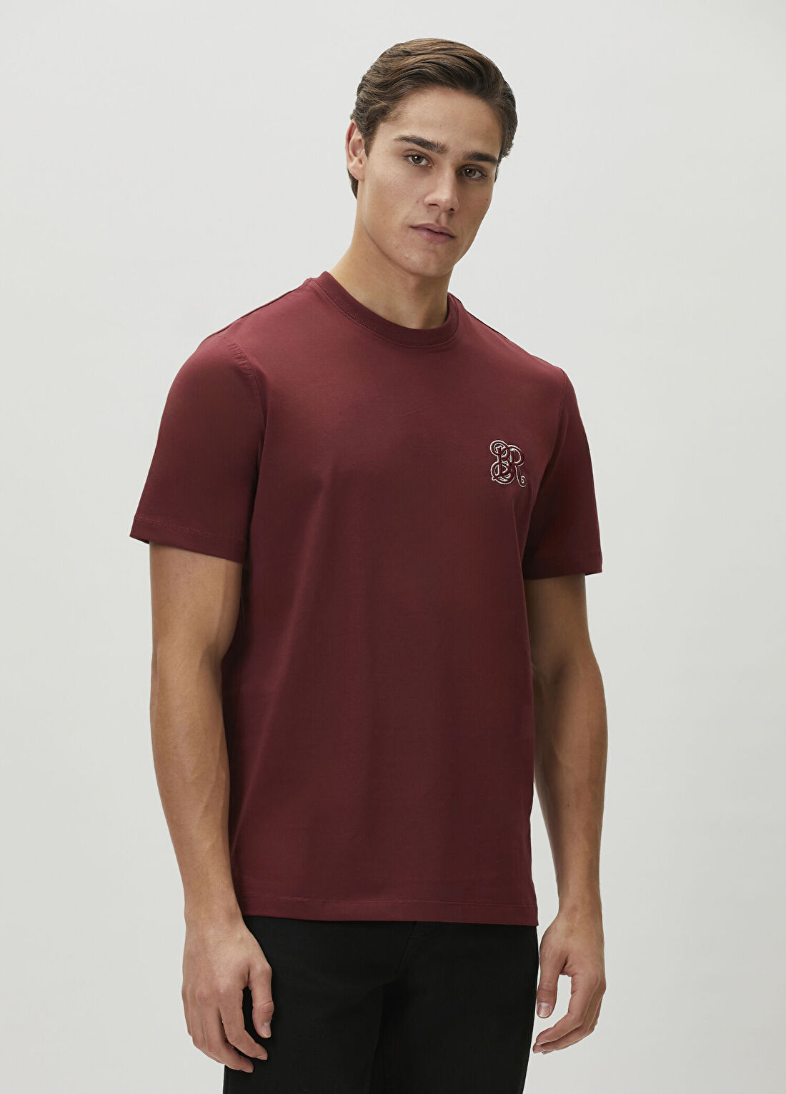 Bernotti Bordo Logo Nakışlı T-shirt