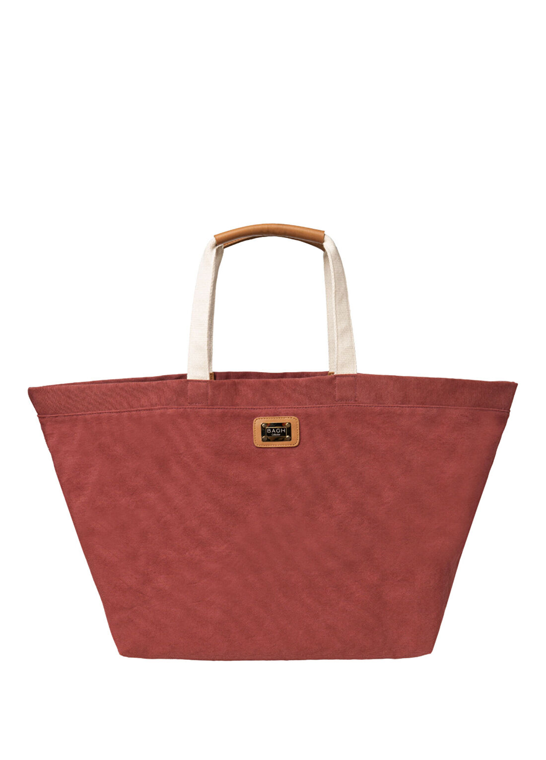 Bagh Collection Reddish Plum Sole Tote Kanvas Kadın El Çantası görsel 3