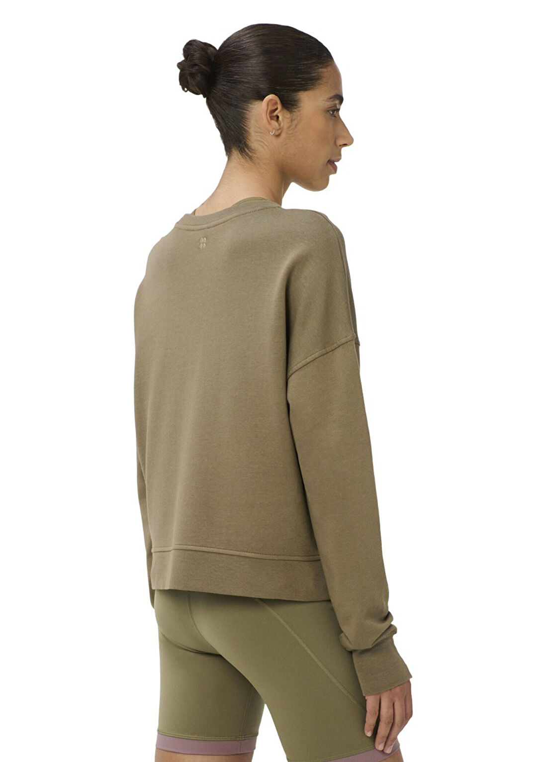 Sweaty Betty After Class Crop Kahverengi Kadın Spor Sweatshirt görsel 2