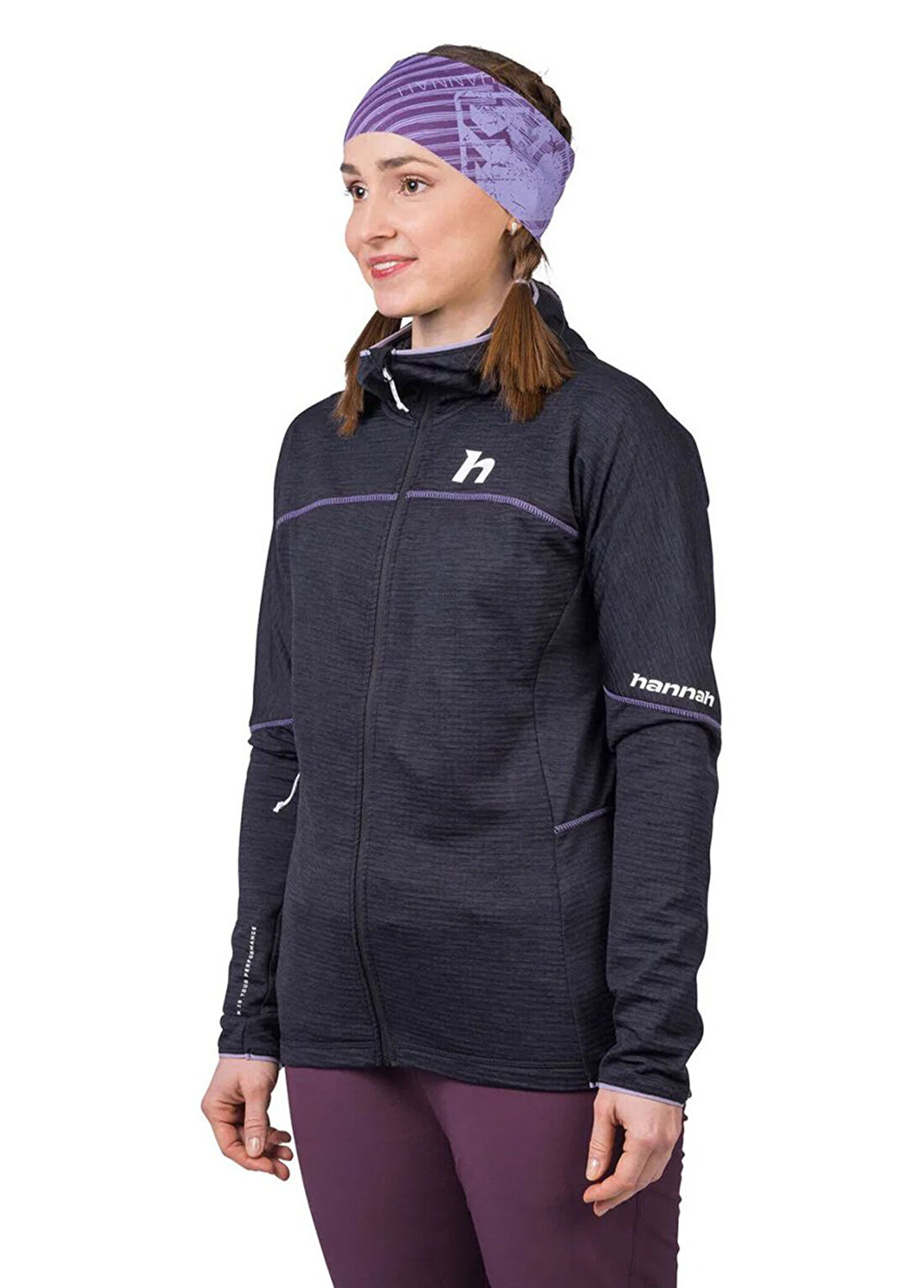 Hannah Meda Hoody Anthracite Mel Kadın Spor Sweatshirt görsel 4
