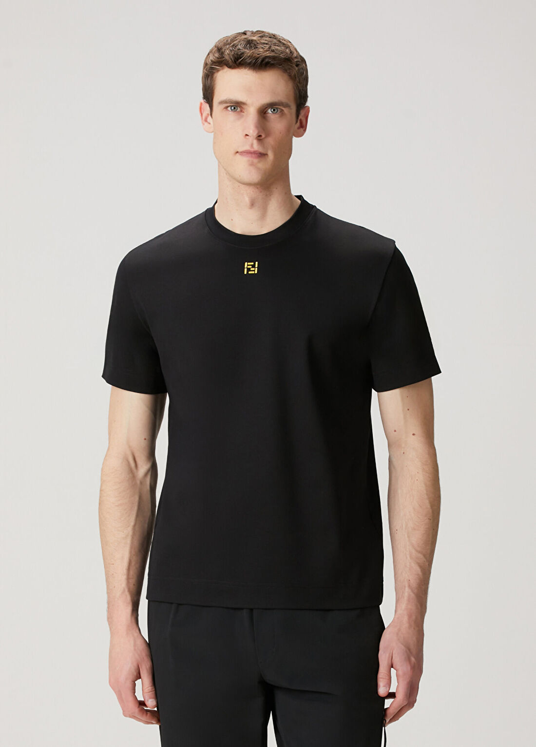 Fendi Siyah Logo Nakışlı T-shirt