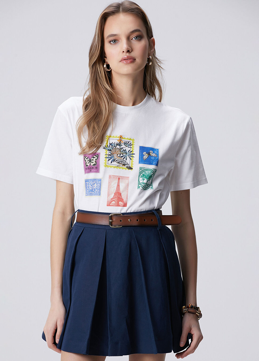 Network N-Tech Kırık Beyaz Baskılı T-shirt