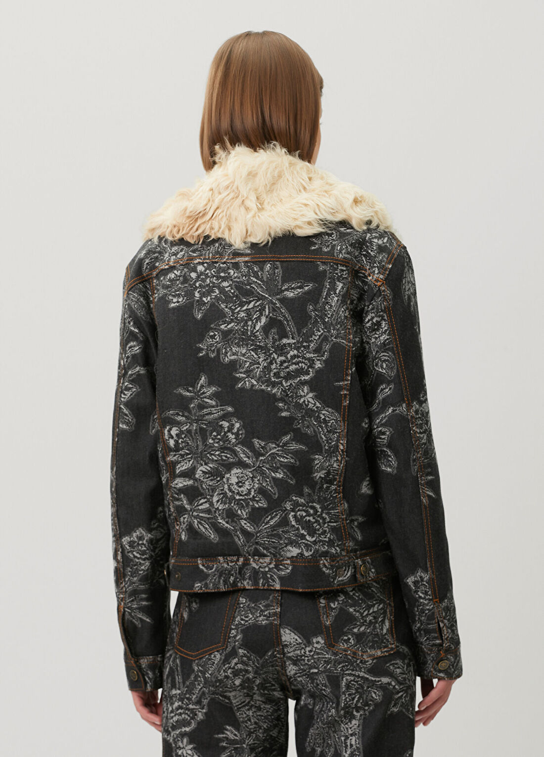 Etro Shearling Yaka Desenli Denim Ceket görsel 4