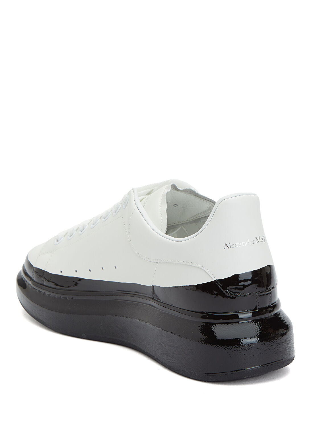 McQueen Oversized Siyah Beyaz Erkek Deri Sneaker görsel 3