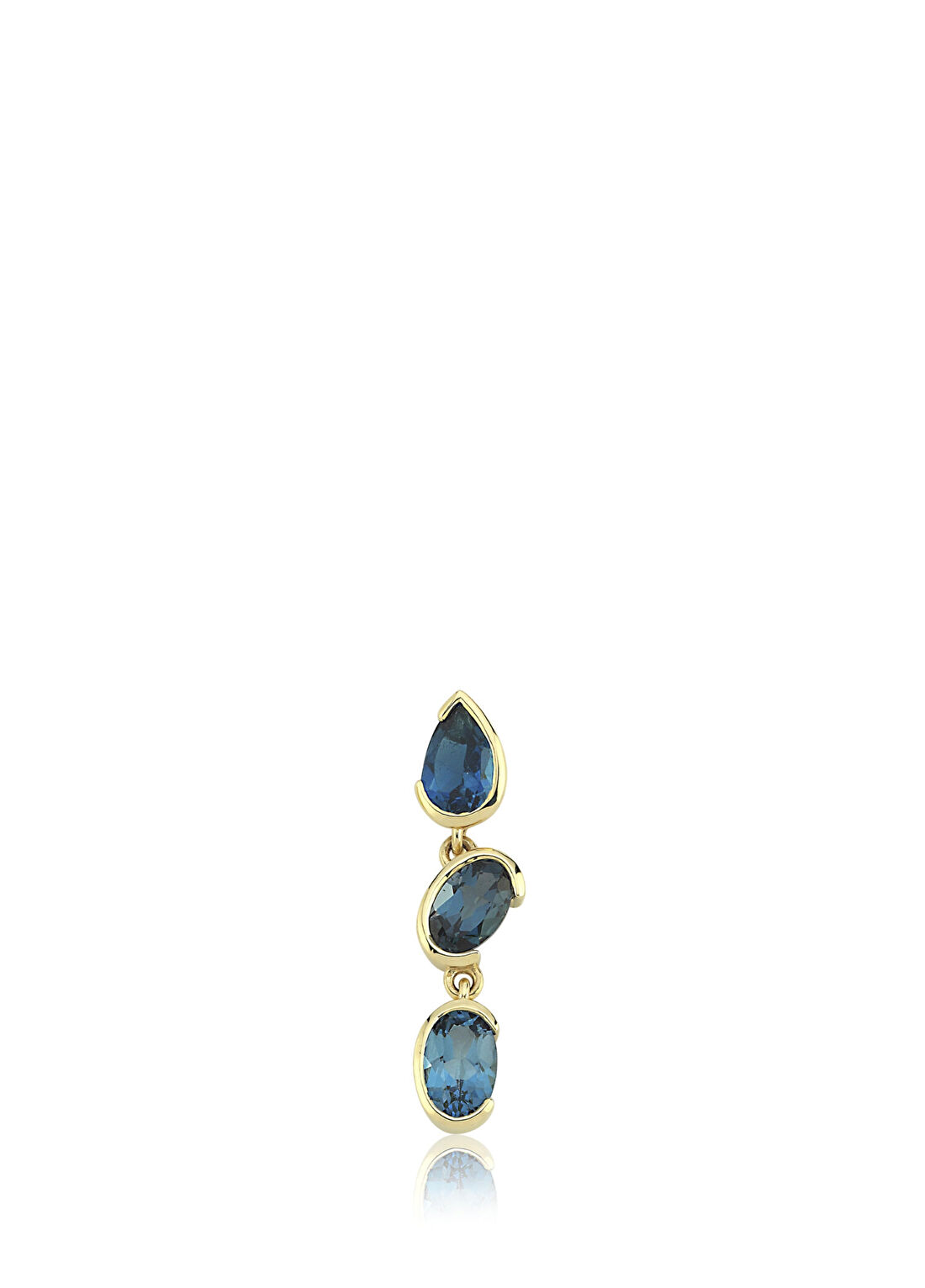 Meri Lou Denim Waterfall 14 Ayar Altın Kadın Küpe