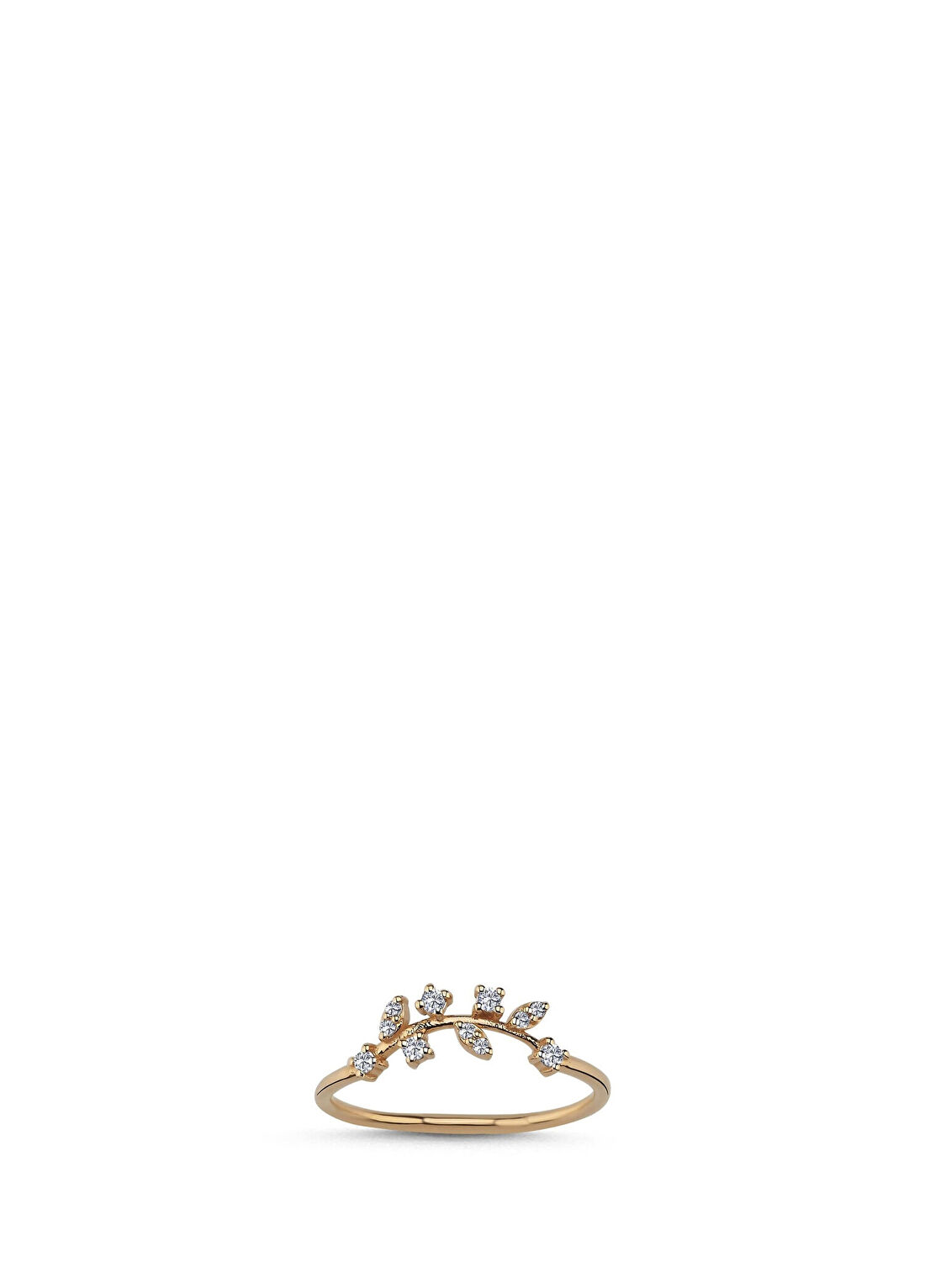 Safir Mücevher Hazine Pırlanta Taşlı 14 Ayar Rose Gold Kadın Yüzük