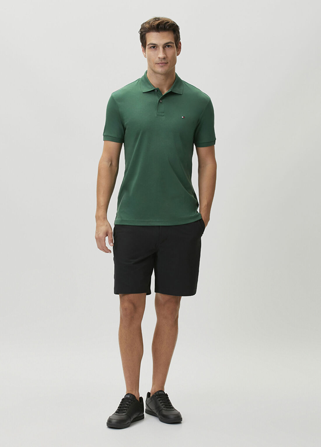 Tommy Hilfiger Regular Fit Haki Polo T-shirt görsel 2