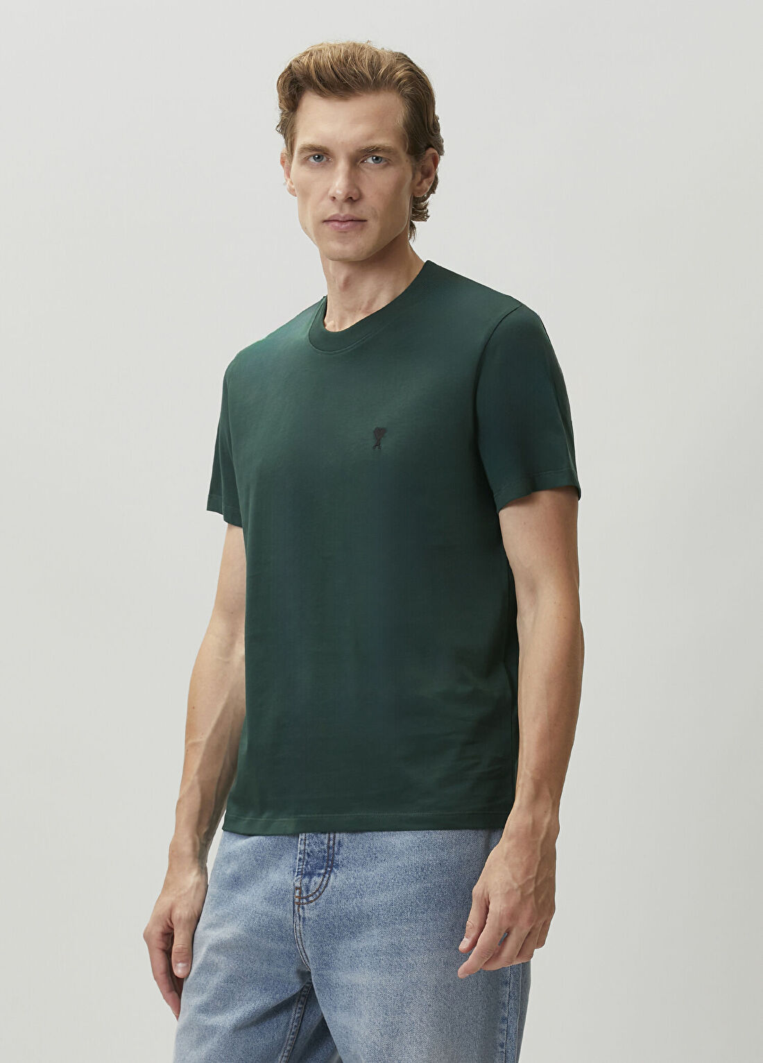 Ami Paris Yeşil Basic T-shirt görsel 3