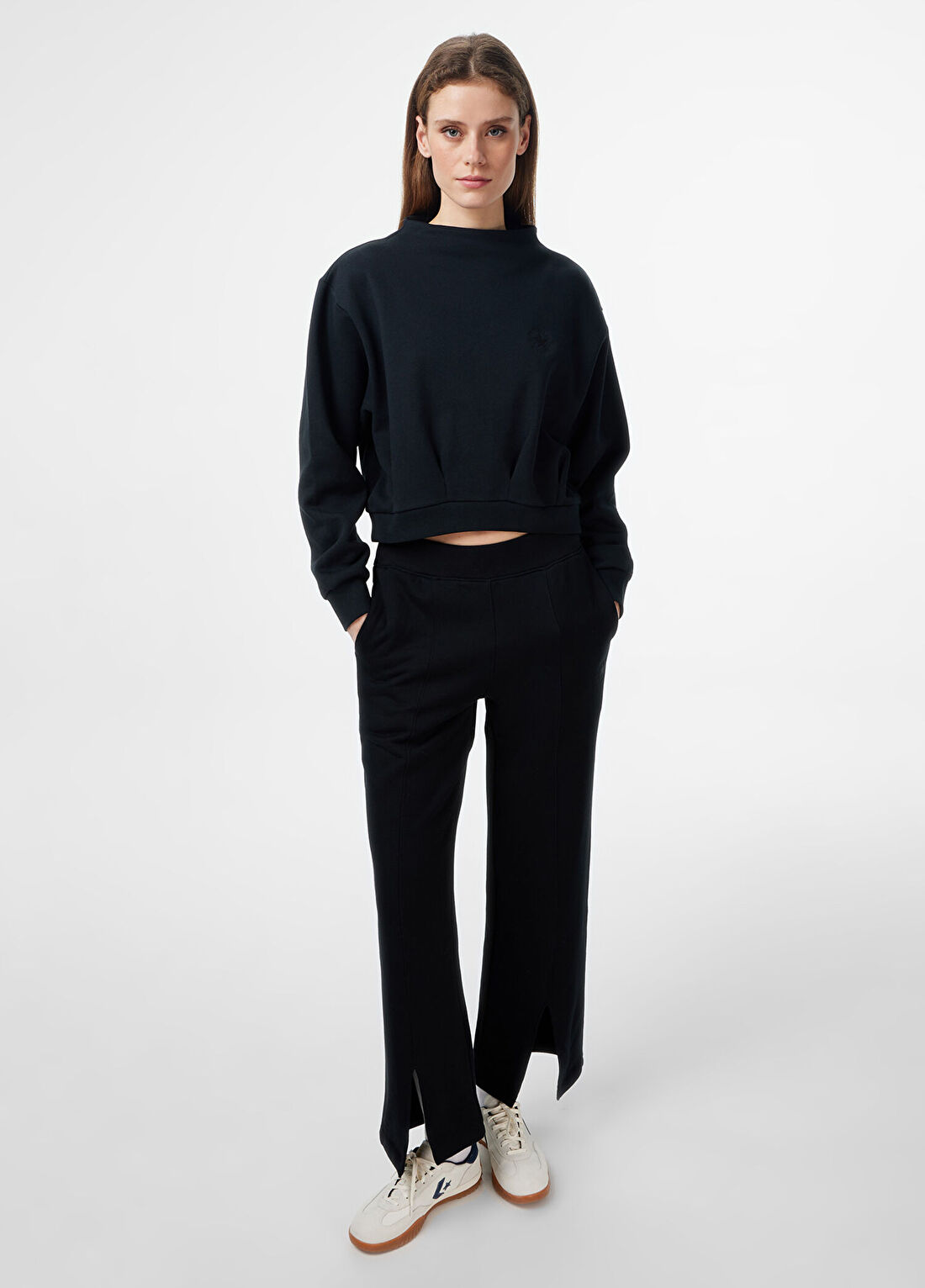 Converse Siyah Oversize Kadın Sweatshirt görsel 3