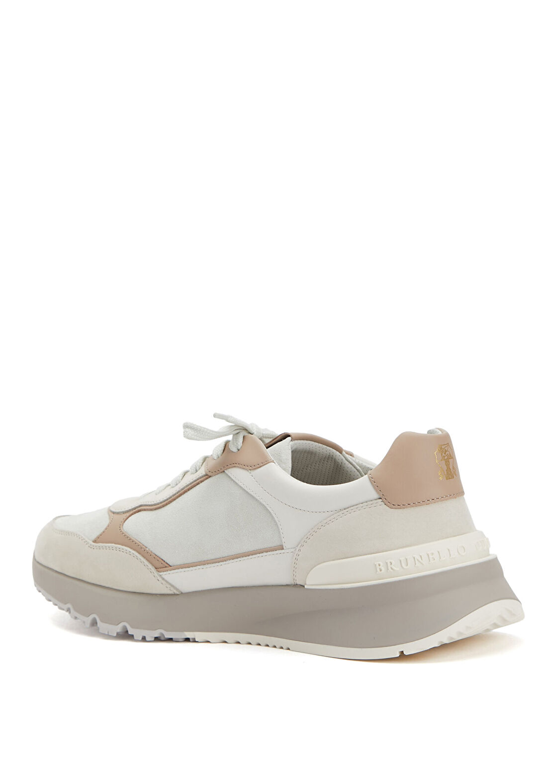 Brunello Cucinelli Bej Erkek Deri Sneaker görsel 3