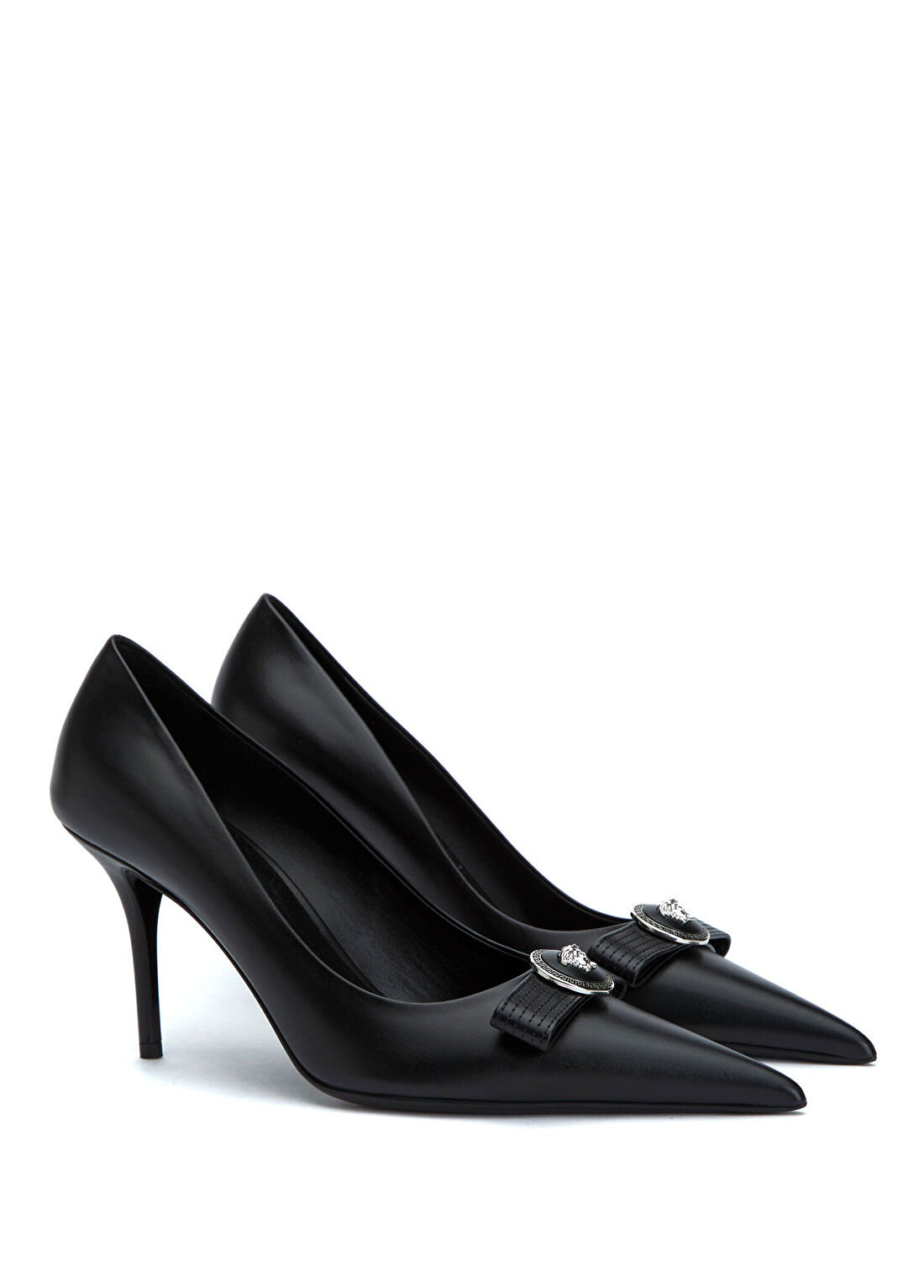 Versace Siyah Deri Stiletto görsel 2