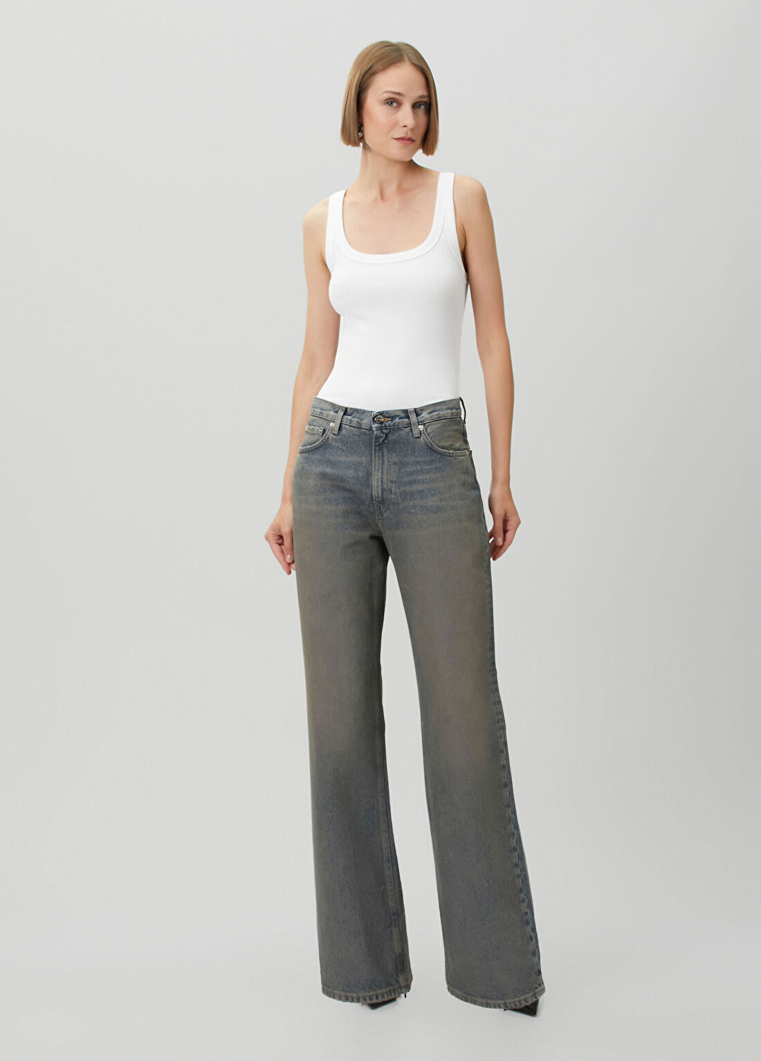 Haikure Mavi Straight Leg Jean Pantolon