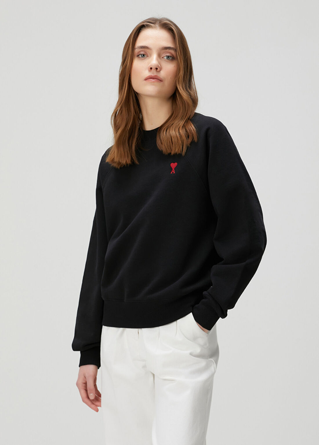Ami Paris Siyah Logo Nakışlı Sweatshirt
