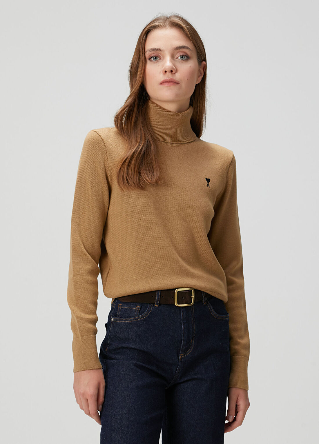 Ami Paris Camel Yün Kazak görsel 3