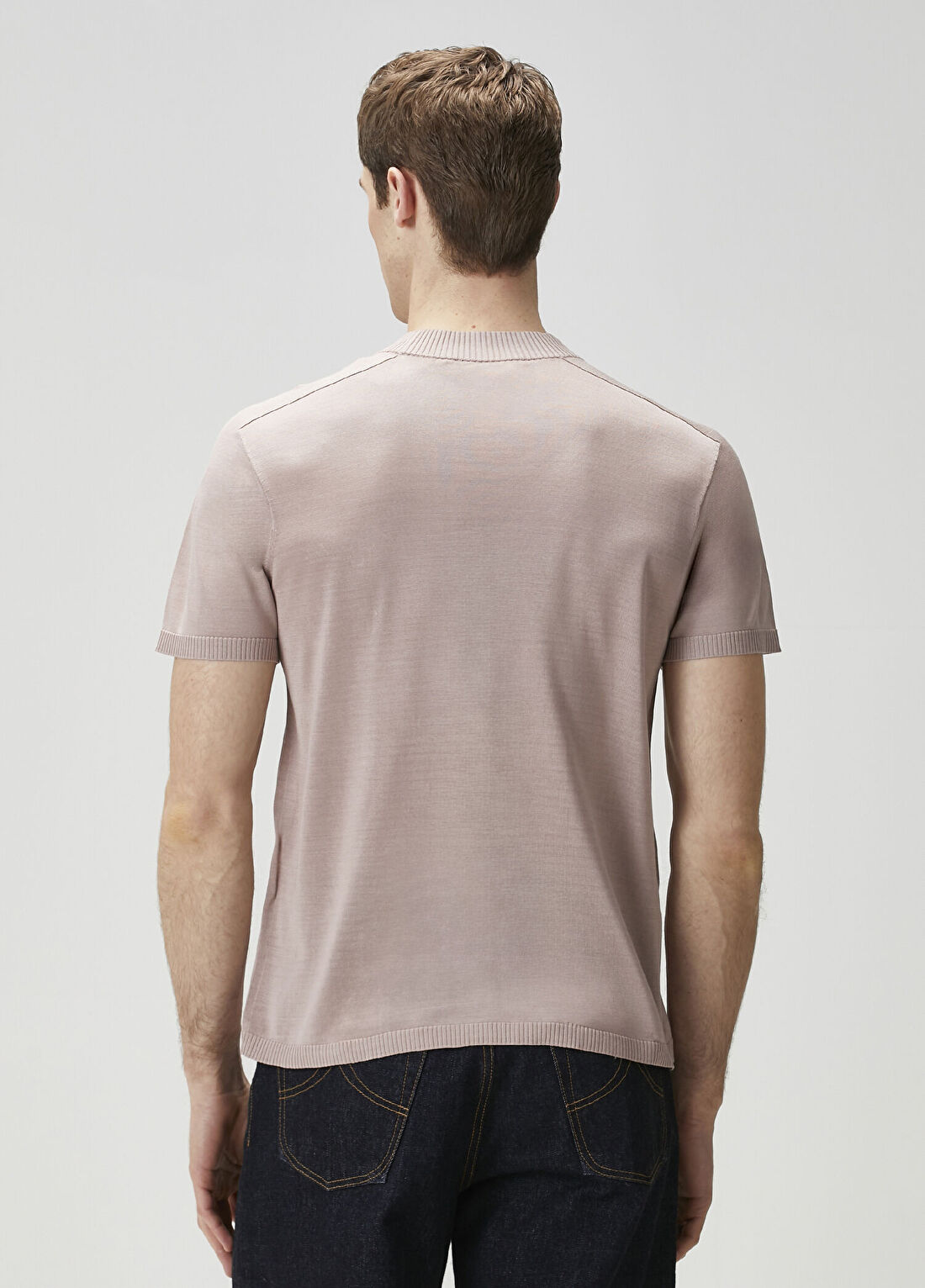 Acne Studios Açık Pembe Kısa Kollu İpek Triko görsel 4