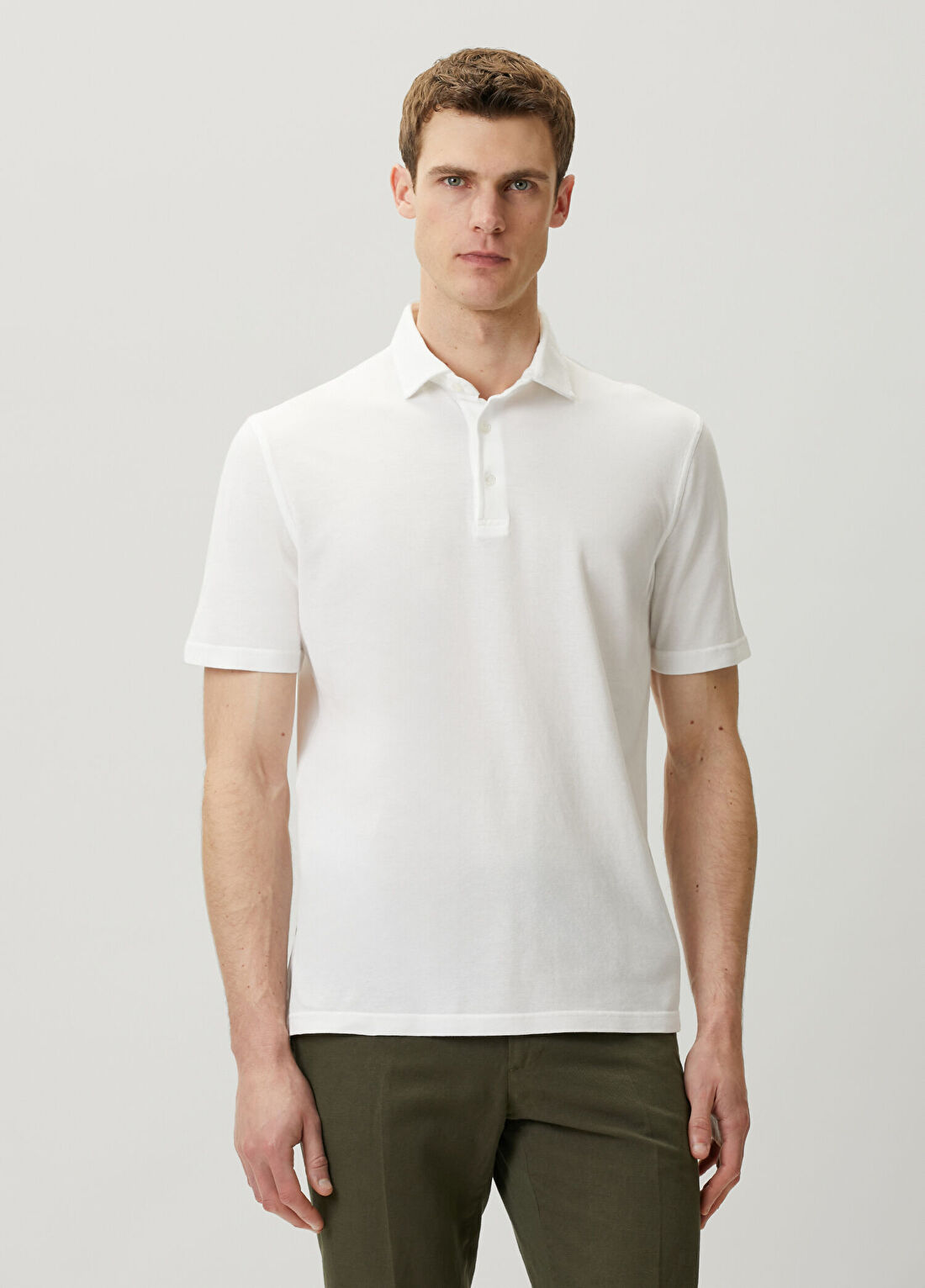 Fedeli Beyaz Polo Yaka T-shirt