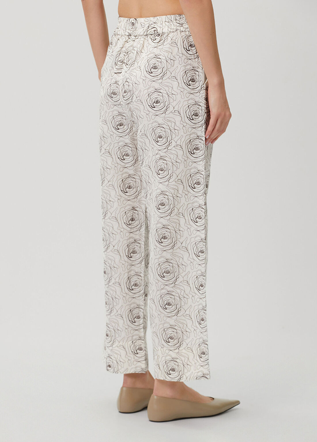 Skall Jasmine Desenli Keten Pantolon görsel 4