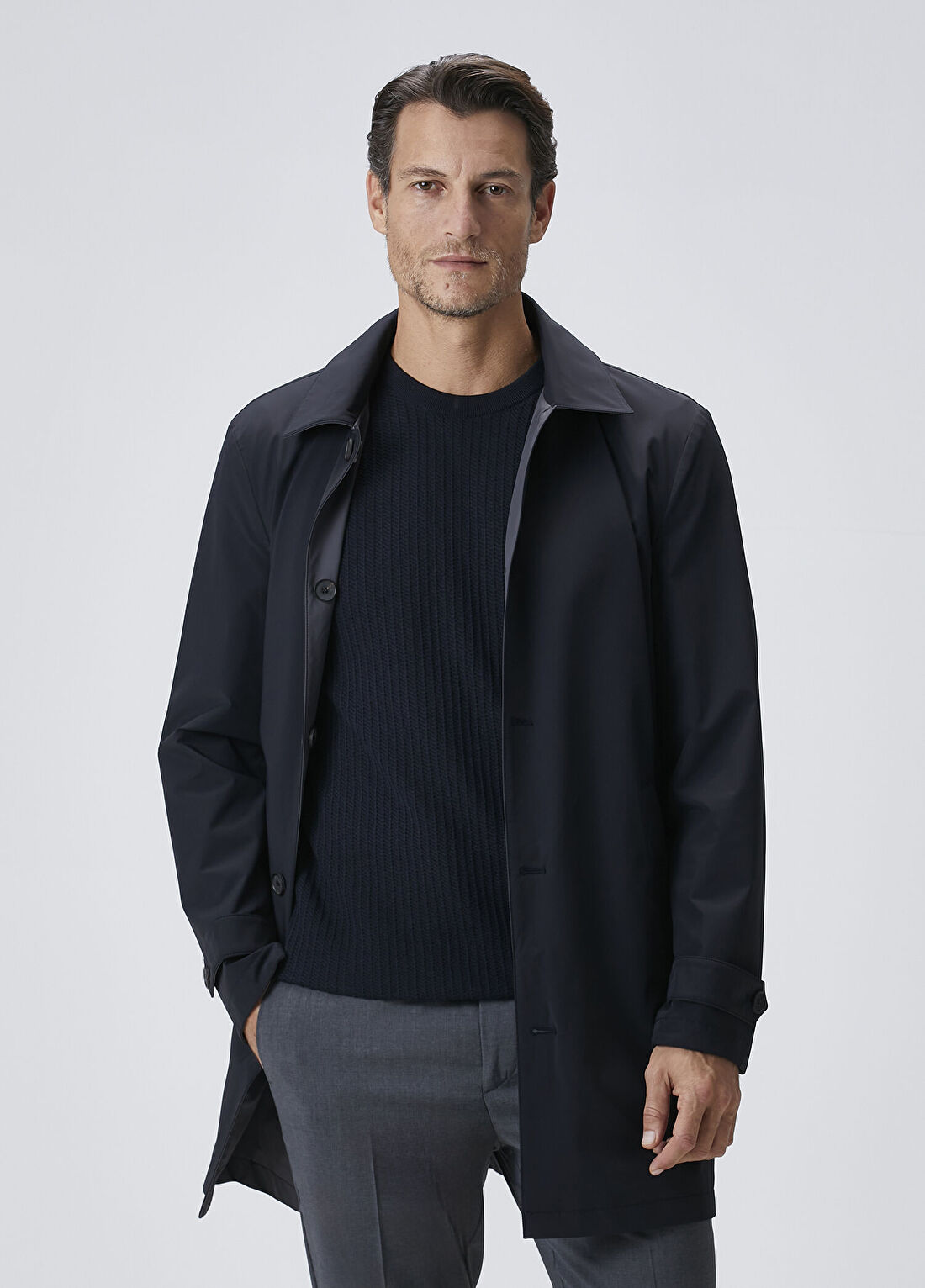 Beymen Collection Lacivert Çift Taraflı Pardösü görsel 4