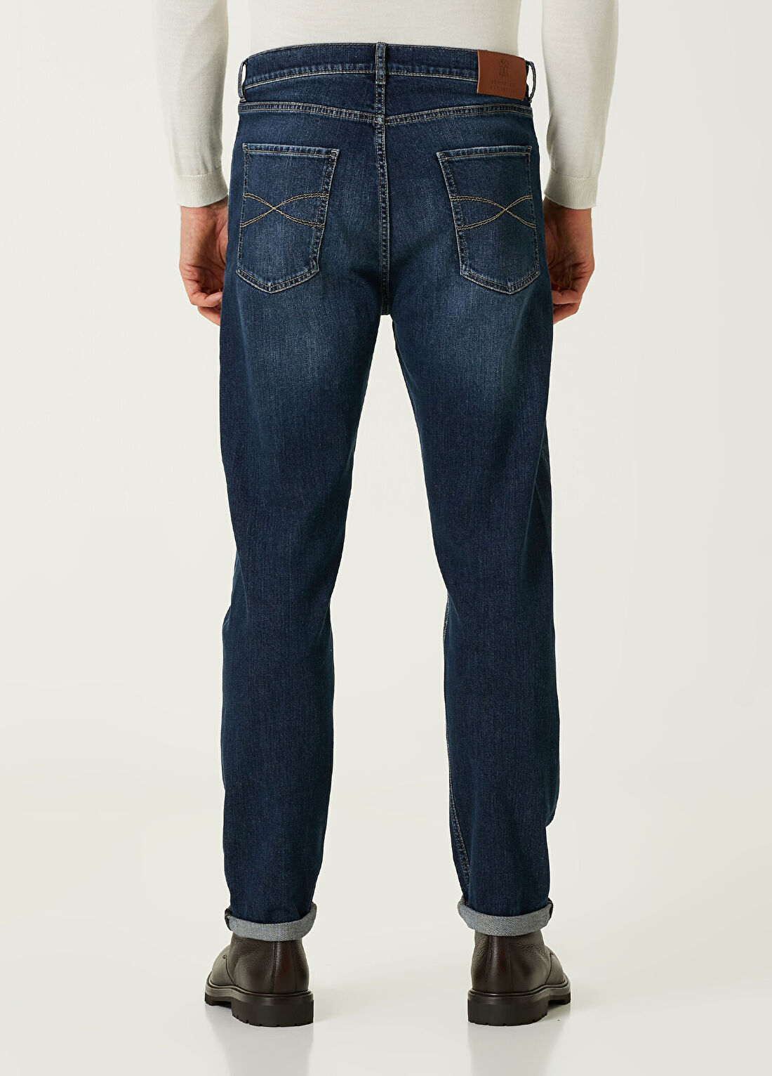 Brunello Cucinelli Lacivert Jean Pantolon görsel 3