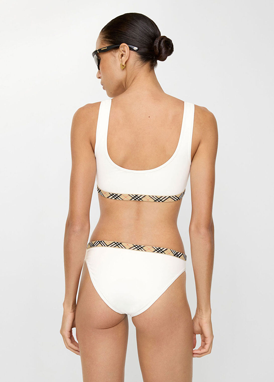 Burberry Check Trim Beyaz Kadın Bikini Üstü görsel 3