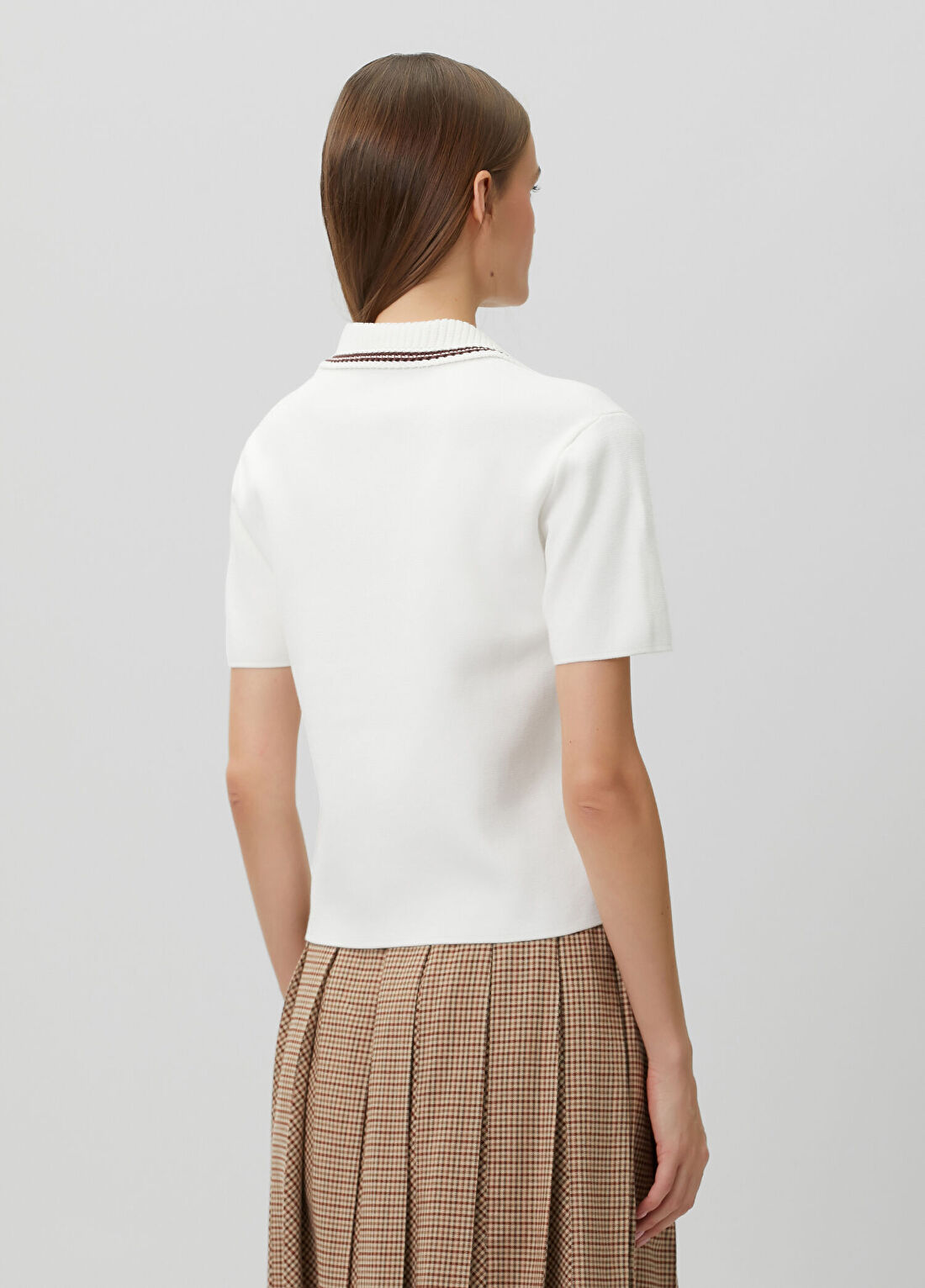 Moncler Beyaz Polo T-shirt görsel 4