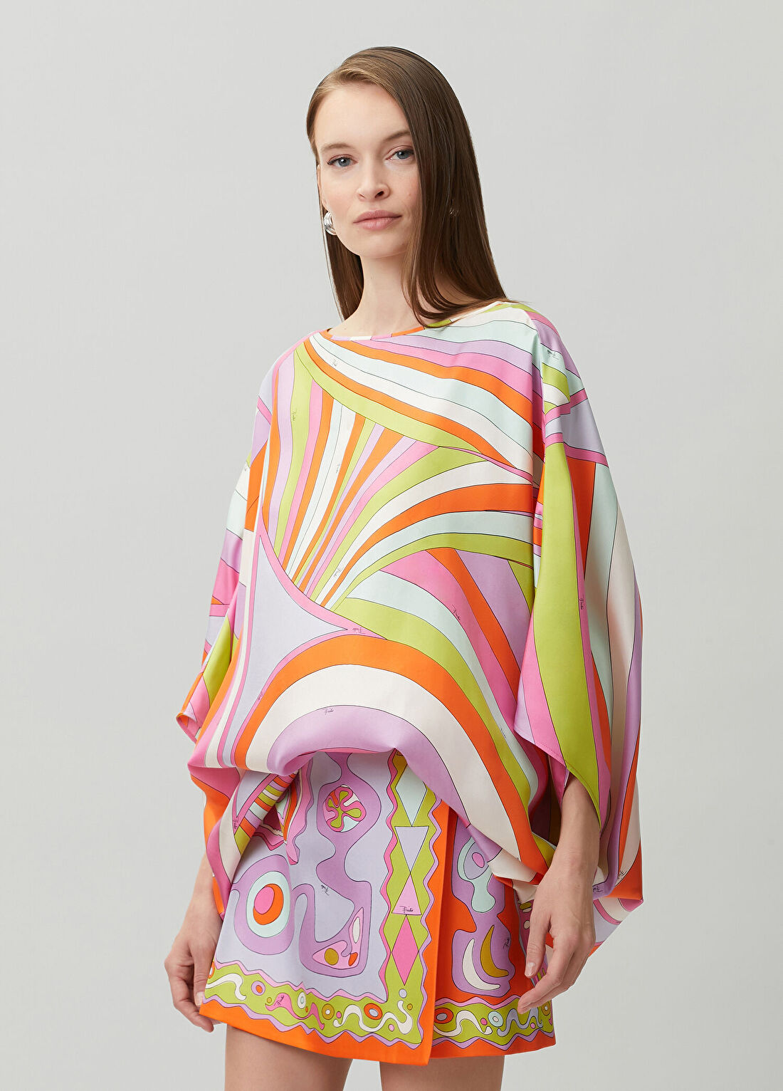 Pucci Iride Desenli İpek Kaftan görsel 3