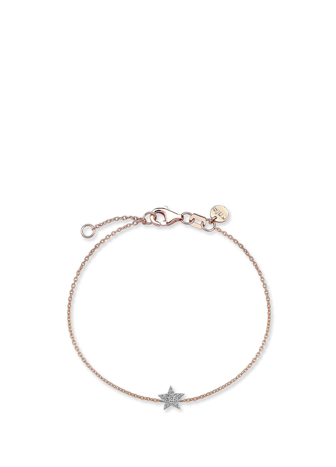 Reis Kuyumculuk Yıldız Rose Gold 14 Ayar Altın Kadın Pırlanta Bileklik