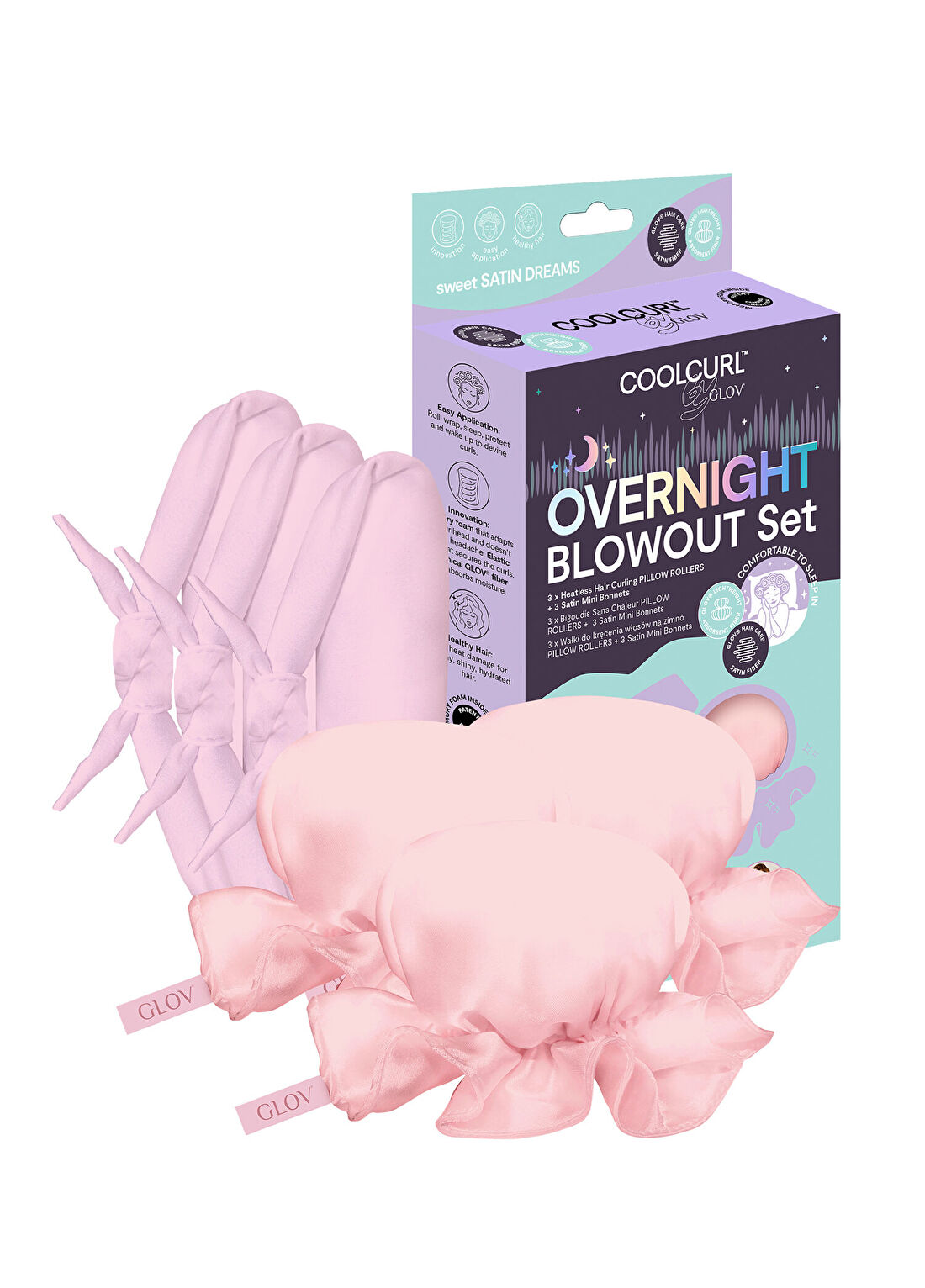 Glov Coolcurl Overnight Blowout Set Pink