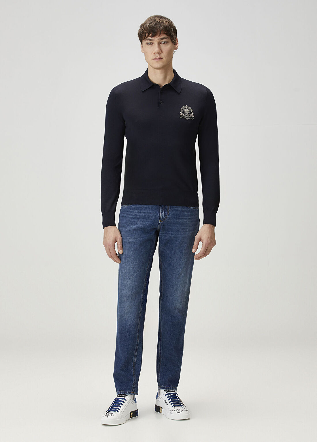 Dolce&Gabbana Lacivert Polo Yaka Triko görsel 2