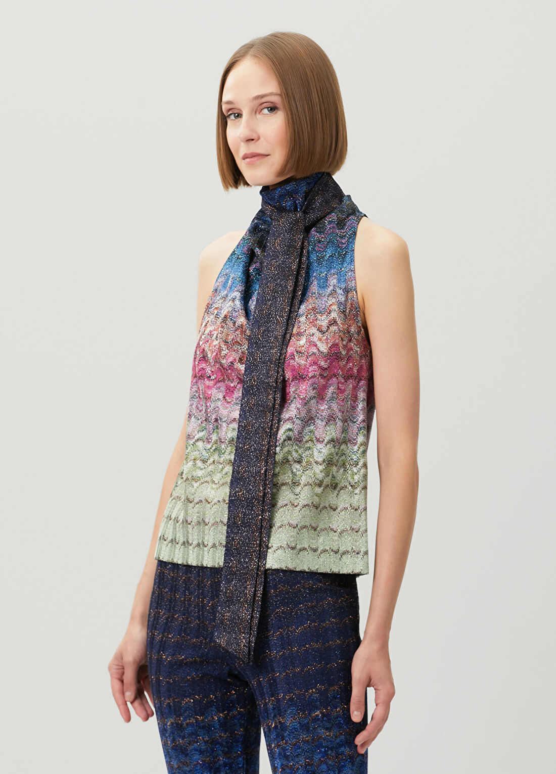 Missoni Çok Renkli Halter Yaka Desenli Bluz