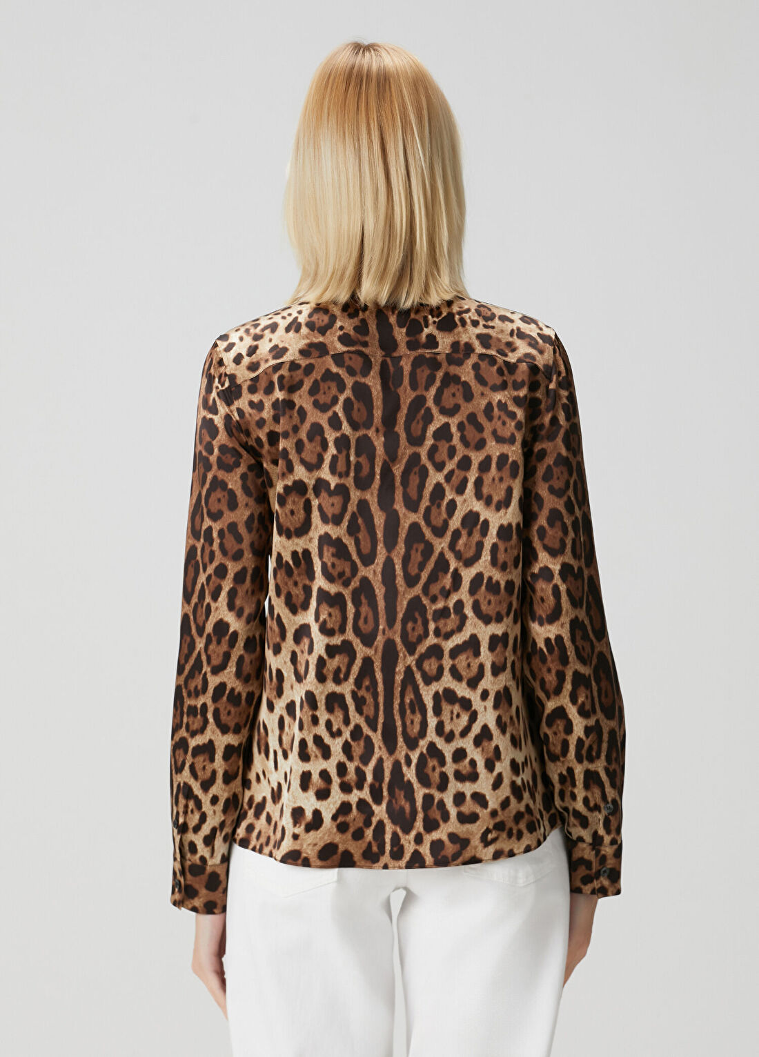 Dolce&Gabbana Leopar Desenli İpek Gömlek görsel 4