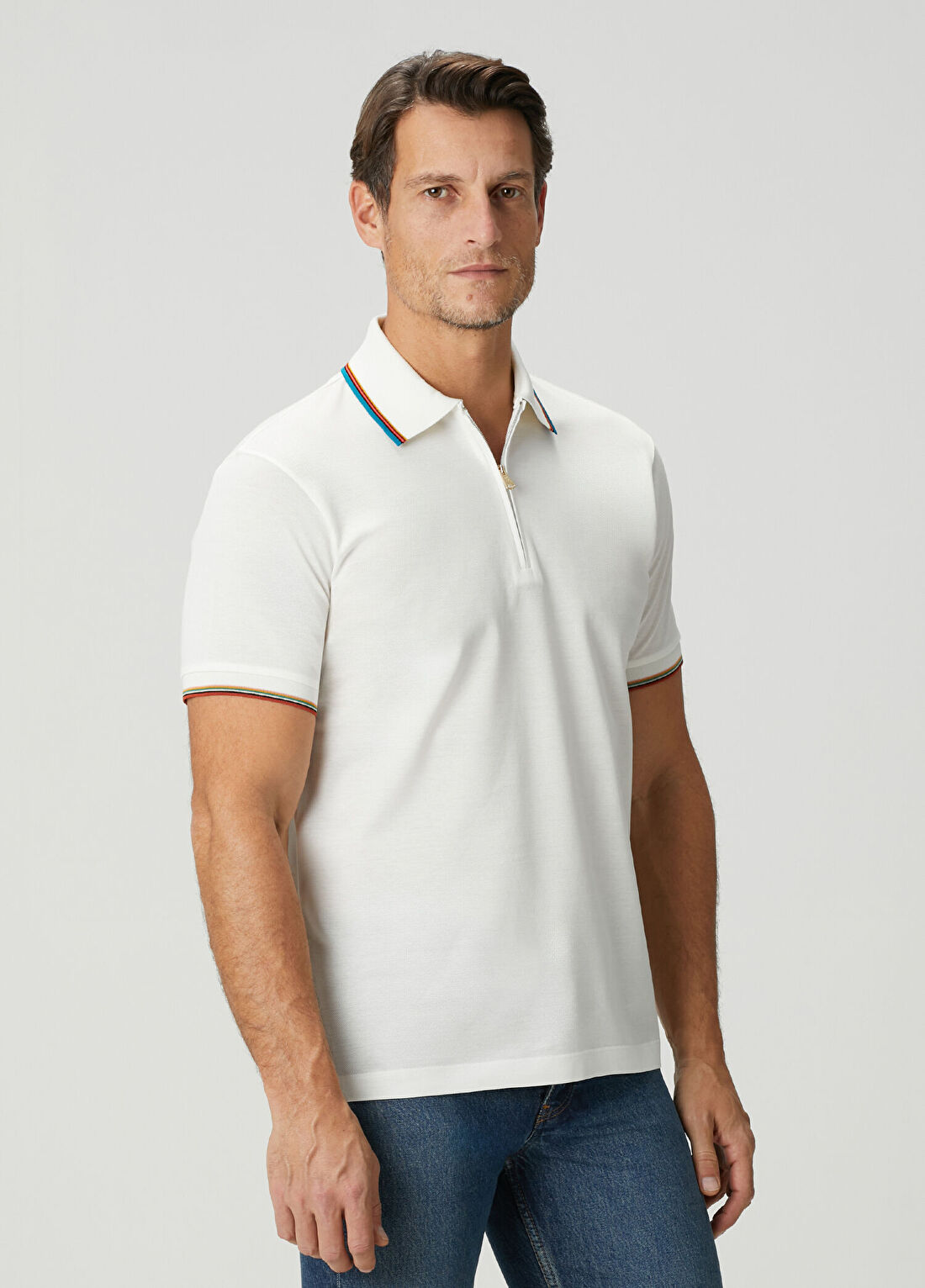 Paul Smith Beyaz Polo Yaka T-shirt