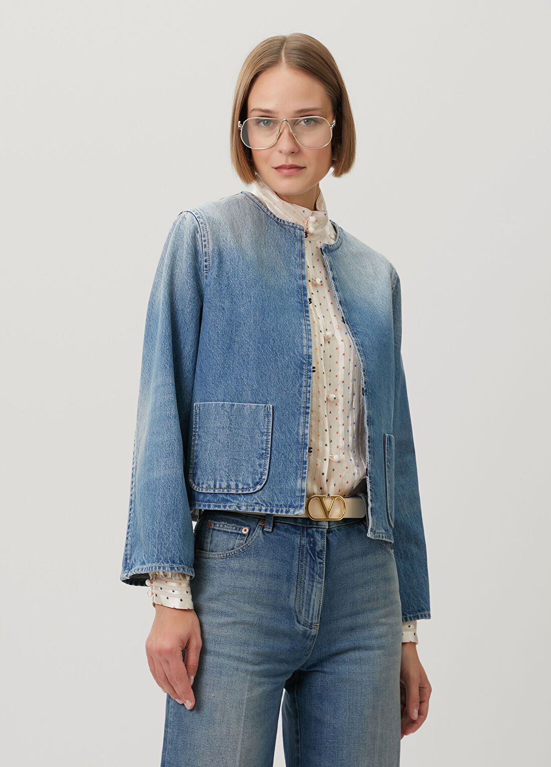 Valentino VGold Mavi Denim Ceket