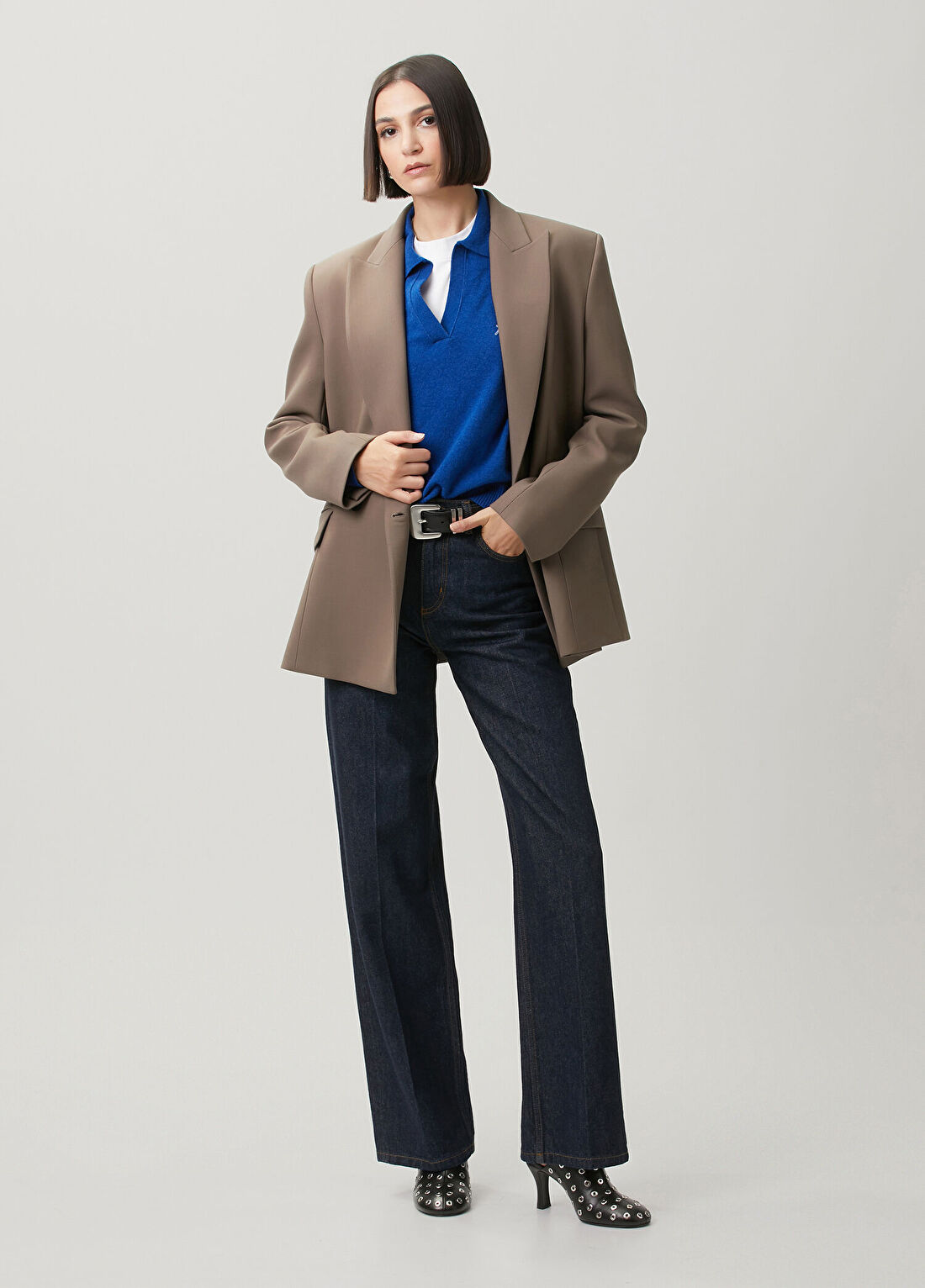 Academia Lacivert Straight Leg Jean Pantolon