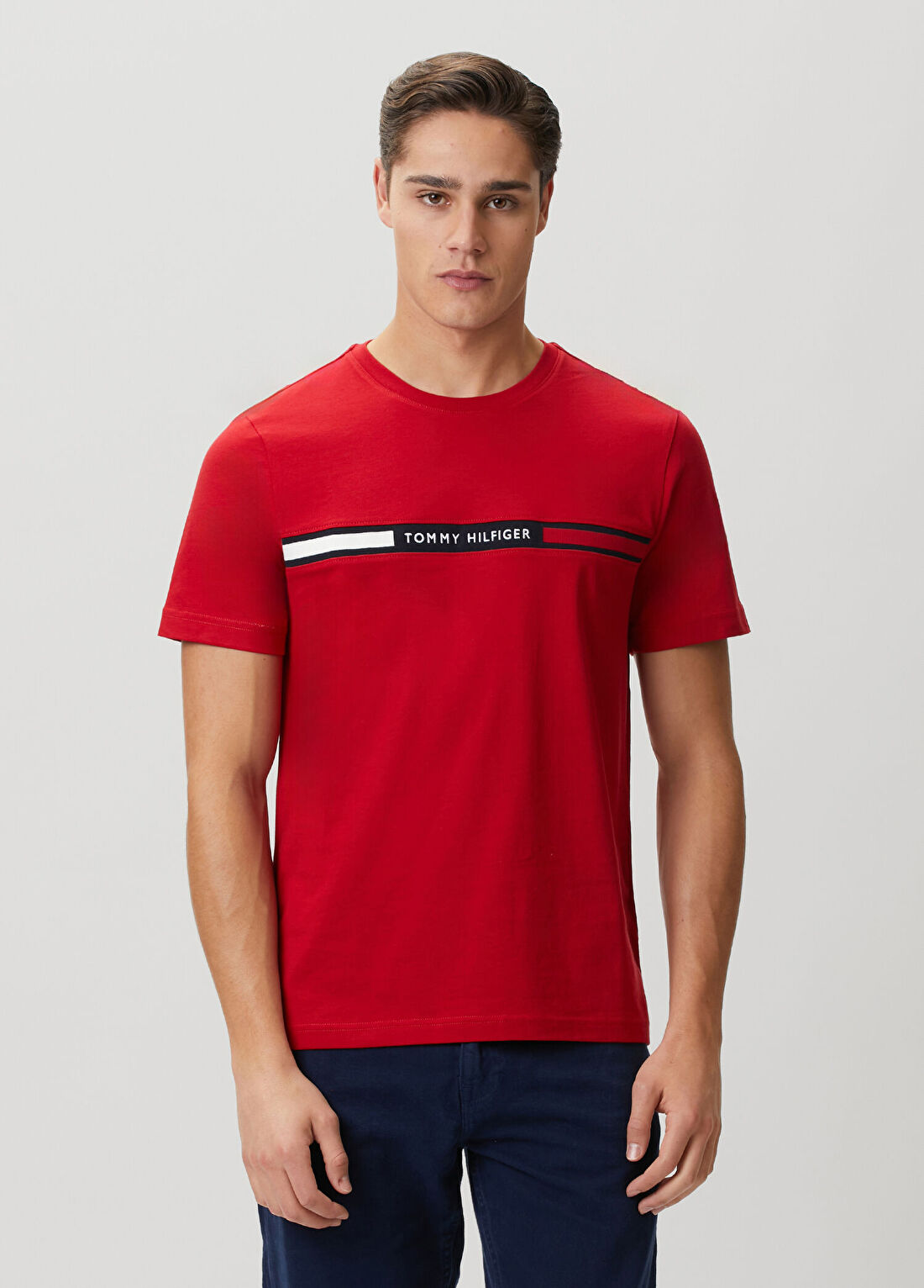 Tommy Hilfiger Kırmızı Logo Detaylı T-shirt