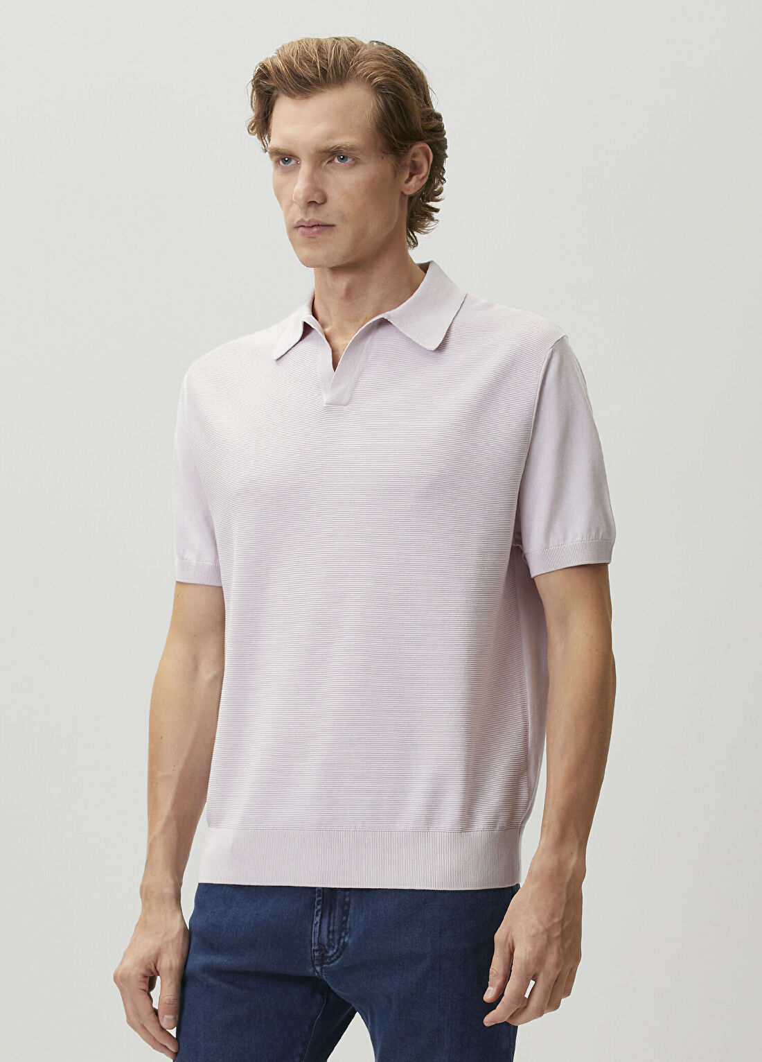 Canali Pembe Polo Yaka T-shirt görsel 3