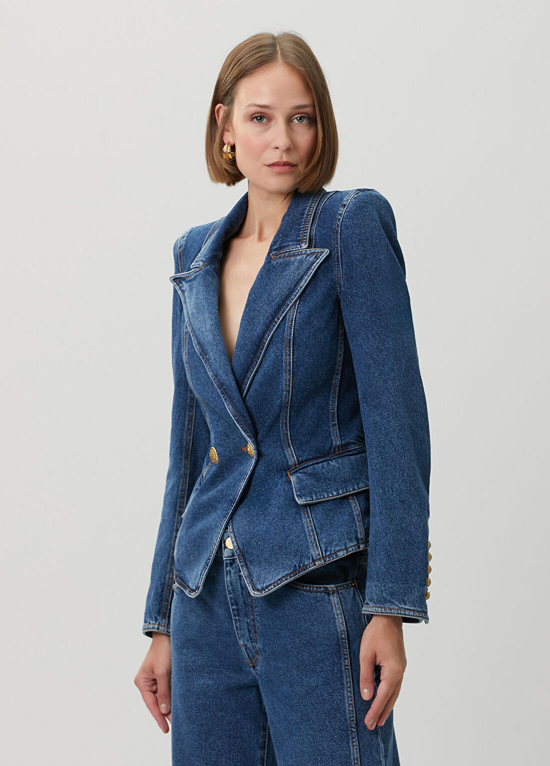 Balmain Mavi Denim Ceket
