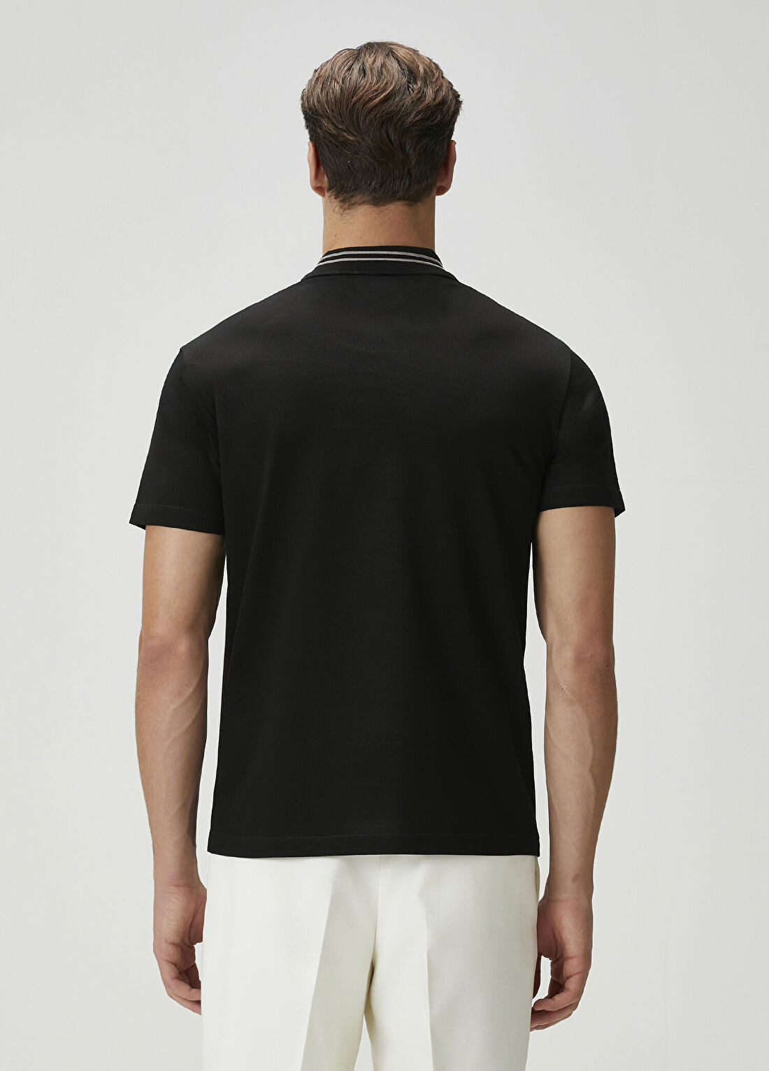 Versace Siyah Medusa Detaylı Polo Yaka T-shirt görsel 4