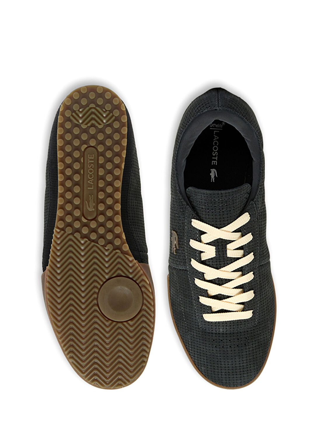 Lacoste Aura Koyu Gri Nubuk Deri Erkek Sneaker görsel 4