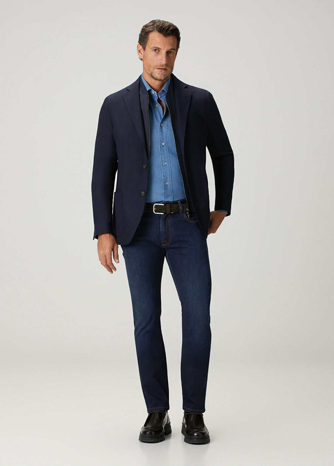 Corneliani Koyu Mavi Jean Pantolon