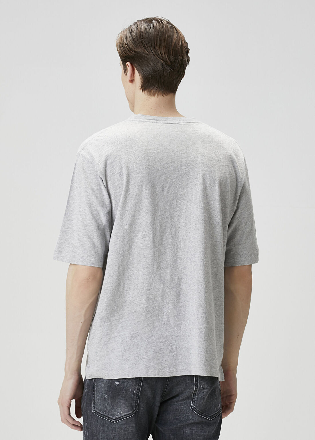 Dsquared2 Gri Logo Nakışlı T-shirt görsel 4