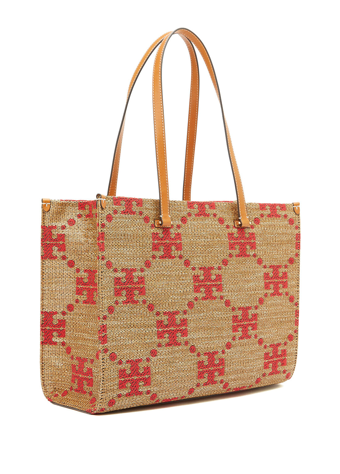 Tory Burch T Monogram Naturel Kadın Alışveriş Çantası görsel 3