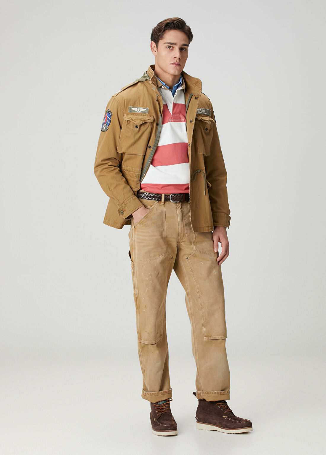 Polo Ralph Lauren Bej Kapüşonlu Patchli Mont görsel 2