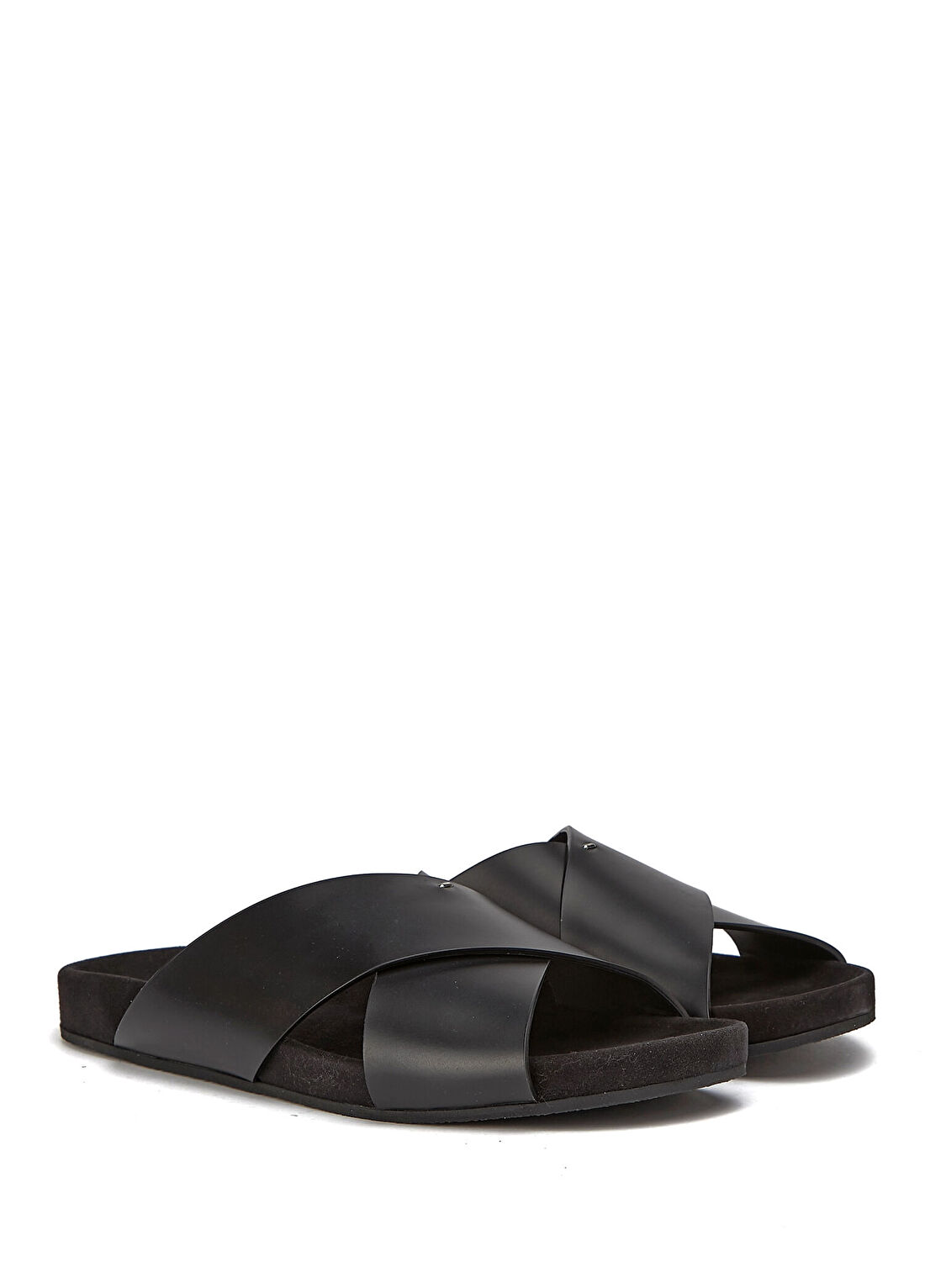 Giuseppe Zanotti Siyah Erkek Deri Terlik görsel 2