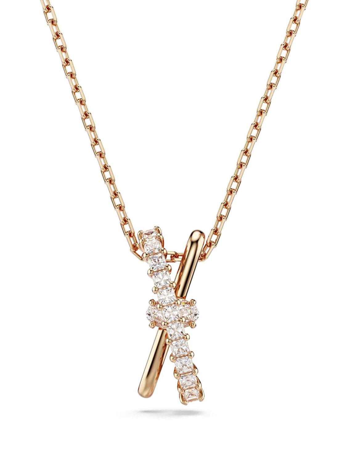 Swarovski Hyperbola Pend 2 Band White Ros Rose Gold Kadın Kolye 5689788