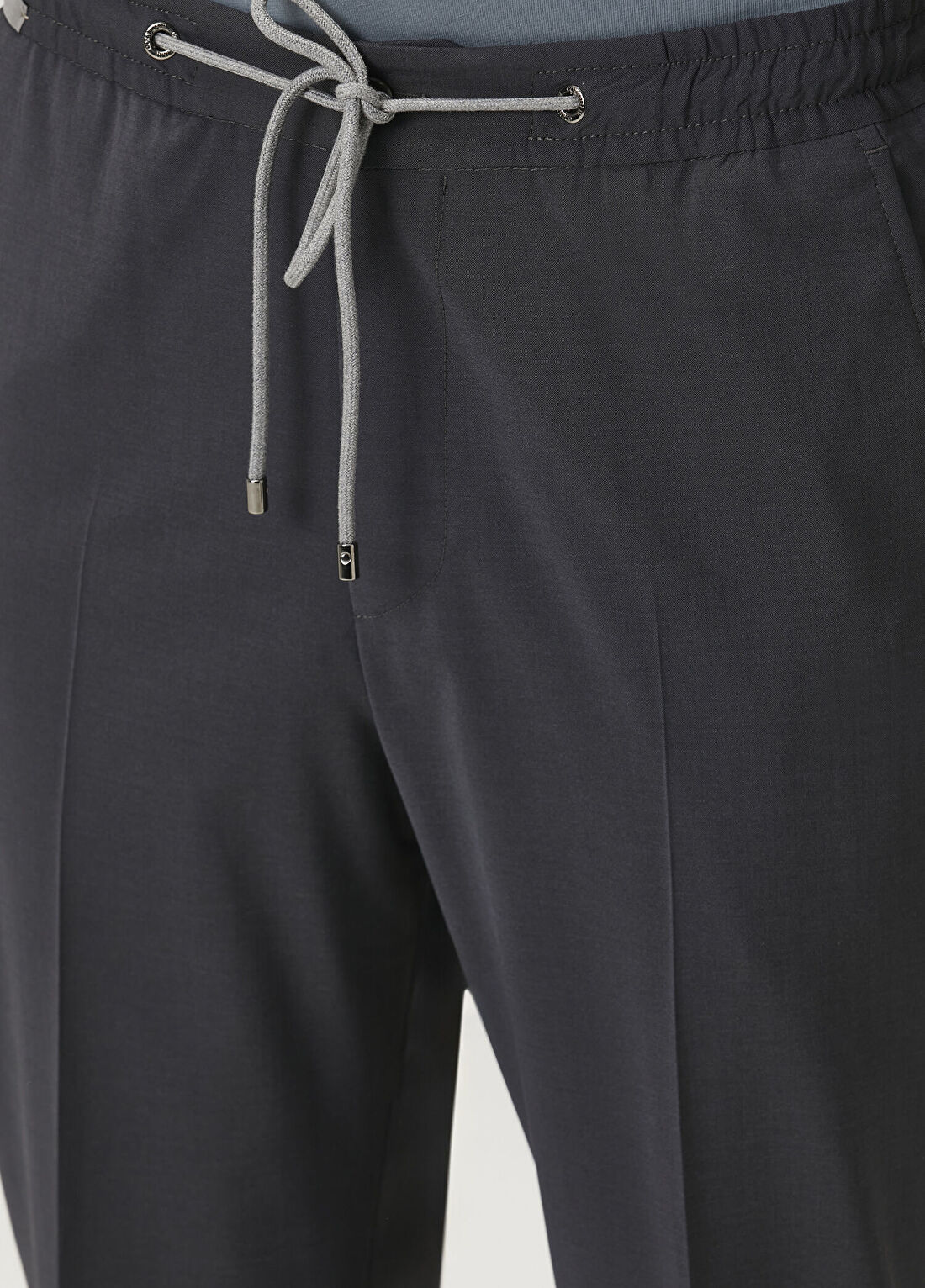 Corneliani Gri Beli Kordonlu Yün Pantolon görsel 4
