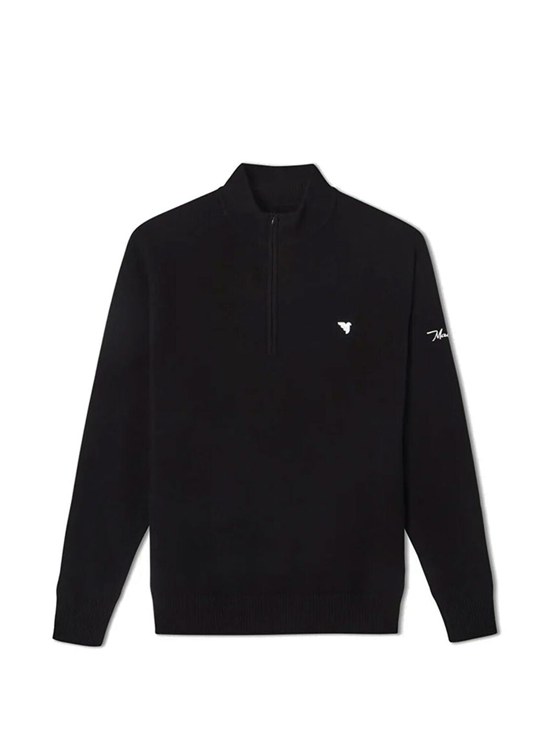 Macade Golf Therma Siyah Yünlü Yarım Fermuarlı Erkek Golf Kazağı